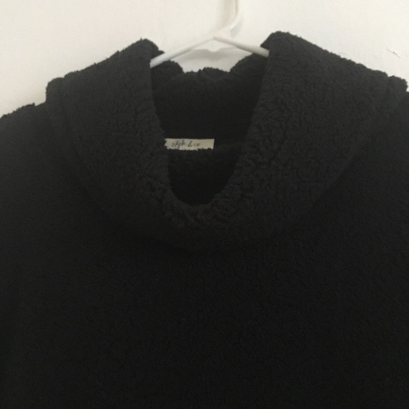 Style & Co Sweater Sherpa cowl neck deep black plus size 0X pullover - Picture 8 of 13
